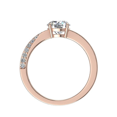 Solitaire diamant rond 0.50 carat Andrea I / SI / Or Rose 18 carats
