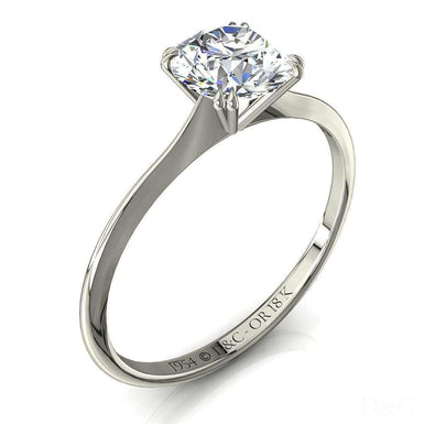 Solitaire diamant rond 0.20 carat 1954 I / SI / Or Blanc 18 carats