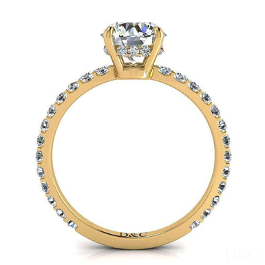 Bague de fiançailles diamant rond 0.70 carat Valentine I / SI / Or Jaune 18 carats