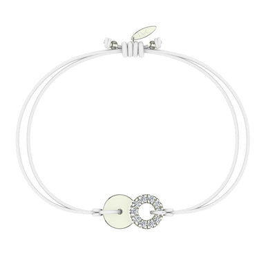 Bracelet cordon Lune pleine en Or avec diamant Or Jaune 18 carats / Noir