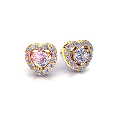 Boucles d'oreilles diamants ronds 0.40 carat Giulia I / SI / Or Blanc 18 carats