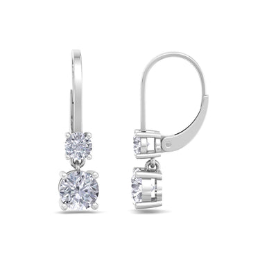 Boucles d'oreilles diamants ronds 0.50 carat Perla I / SI / Or Blanc 18 carats
