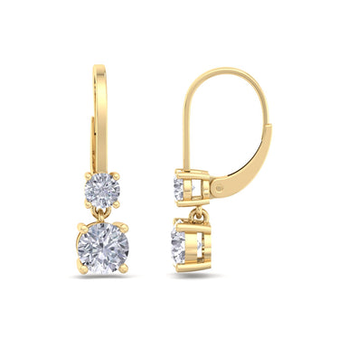Boucles d'oreilles diamants ronds 0.50 carat Perla I / SI / Or Jaune 18 carats