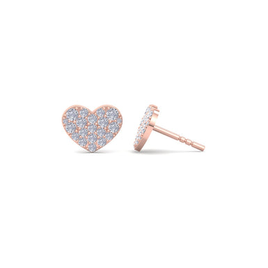 Boucles d'oreilles diamants ronds 0.67 carat Coraline Or Rose 18 carats