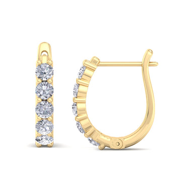 Boucles d'oreilles diamants ronds 0.70 carat Nicole Or Jaune 18 carats