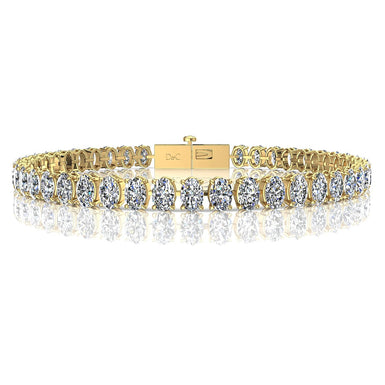Bracelet diamants ovales 9.40 carats Marina H / VS / Or Blanc 18 carats