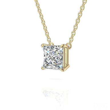 Pendentif diamant princesse 0.30 carat Aura I / SI / Or Jaune 18 carats