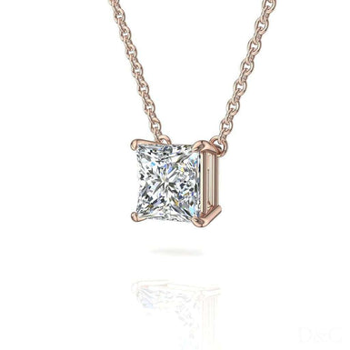 Pendentif diamant princesse 0.30 carat Aura I / SI / Or Rose 18 carats