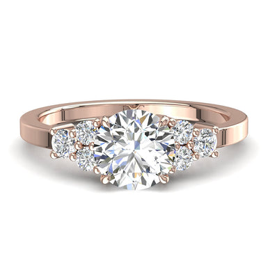 Bague de mariage diamant rond 0.96 carat Hanna I / SI / Or Jaune 18 carats