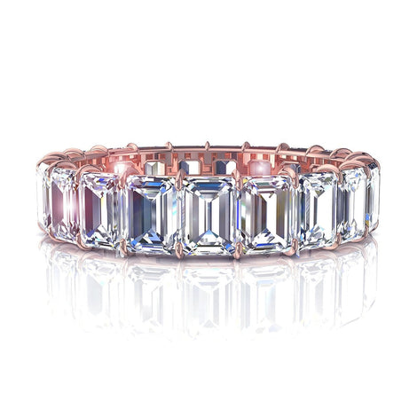 Fede Anastasia in oro rosa con diamante smeraldo da 4.00 carati