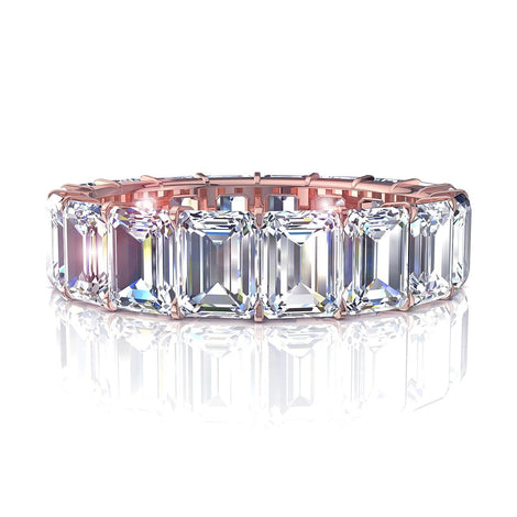 Fede Anastasia in oro rosa con diamante smeraldo da 5.00 carati
