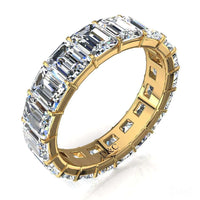 Fede Anastasia in oro giallo con diamante smeraldo da 6.00 carati
