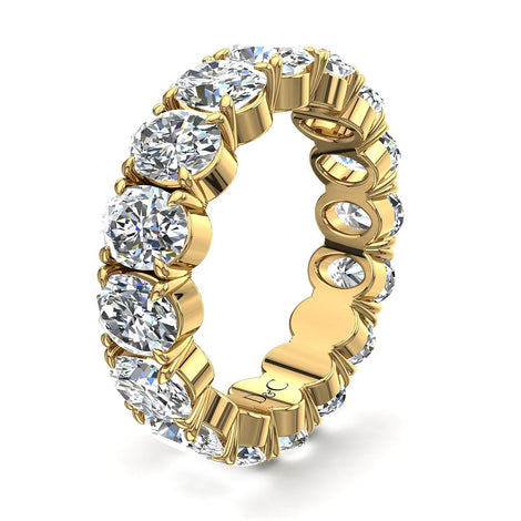 Fede Tatiana in oro giallo 6.40 carati con diamante ovale