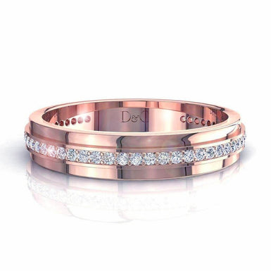 Fede nuziale con diamante tondo 0.50 carati Ariana I / SI / Oro rosa 18 carati