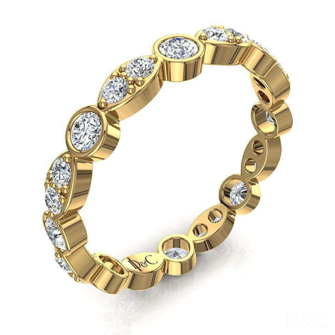 Fede nuziale Katia in oro giallo 1.20 carati con diamanti rotondi