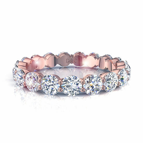 Alliance diamants ronds 2.00 carat or rose Acacias
