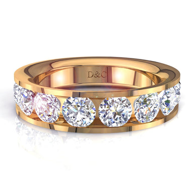 Alliance diamants ronds 3.00 carats Iris I / SI / Or Jaune 18 carats