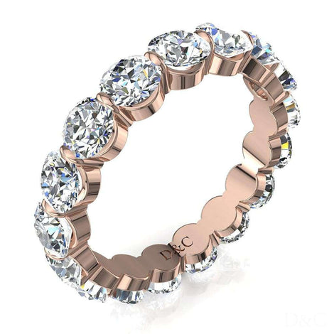 Fede nuziale diamanti tondi carati 3.00 oro rosa Avia