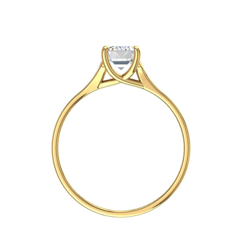 Anello di fidanzamento Cindy in oro giallo 0.30 carati con smeraldo e diamante
