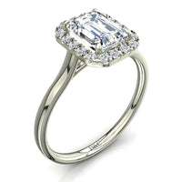 Anello di fidanzamento in oro bianco con diamante Smeraldo Capri 0.60 carati