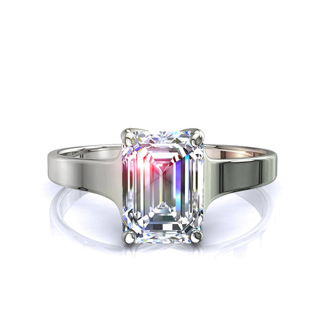 Anello di fidanzamento Cindy in oro bianco 0.60 carati con diamante Smeraldo