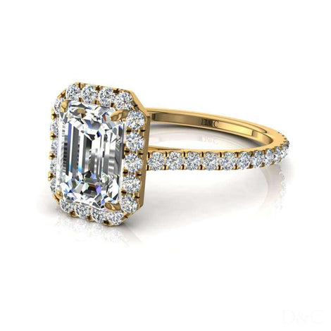 Anello di fidanzamento con diamante in oro giallo 0.70 carati Smeraldo di Camogli