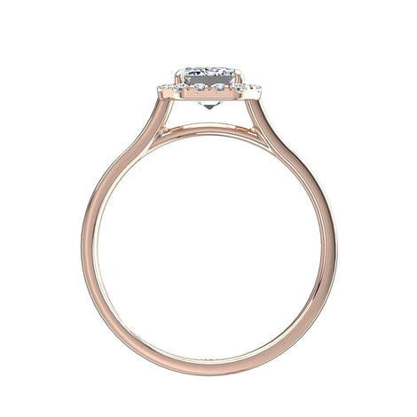 Bague de fiançailles diamant Émeraude 0.70 carat or rose Capri