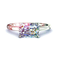 Anello con smeraldo e diamanti Bella in oro bianco 0.90 carati