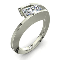 Anello di fidanzamento in oro bianco con diamante Smeraldo da 1.00 carati Arabella