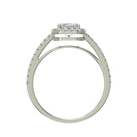 Anello di fidanzamento Genova in oro bianco 1.00 carati con diamante Smeraldo