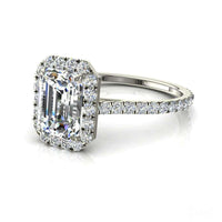 Anello di fidanzamento in oro bianco con diamante Camogli Smeraldo 1.20 carati
