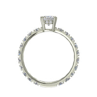 Bague de fiançailles diamant Émeraude 1.50 carat or blanc Valentina