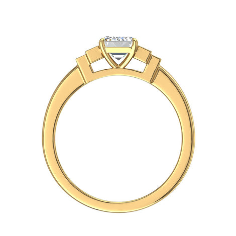 Solitaire diamant Émeraude 1.70 carat or jaune Alessia