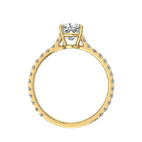 Anello di fidanzamento Jenny in oro giallo 1.80 carati con smeraldo e diamante