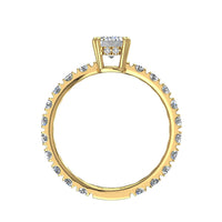 Anello di fidanzamento Valentina in oro giallo 2.20 carati con diamante e smeraldo