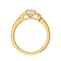 Bague de fiançailles diamant Émeraude 2.90 carats or jaune Alessia