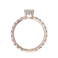 Anello di fidanzamento Valentina Emerald con diamante da 3.00 carati in oro rosa