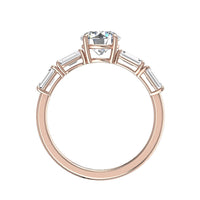 Anello di fidanzamento con diamante smeraldo 3.30 carati oro rosa Dora