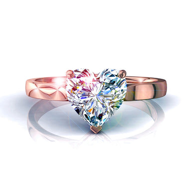 Anello con diamante a cuore 0.20 carati Capucine I/SI/Oro rosa 18 carati