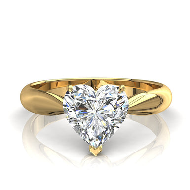 Bague diamant coeur 0.30 carat Elodie I / SI / Or Jaune 18 carats