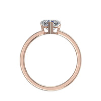 Bellissimo anello in oro rosa 0.50 carati con diamanti a cuore