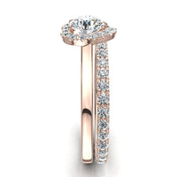 Solitaire diamant coeur 0.50 carat or rose Capri