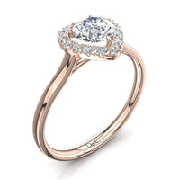 Anello di fidanzamento Capri in oro rosa 0.70 carati con diamante cuore
