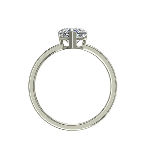 Bella anello di fidanzamento con diamante a cuore in oro bianco 0.80 carati