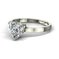 Anello di fidanzamento Capucine in oro bianco 0.80 carati con diamante a cuore