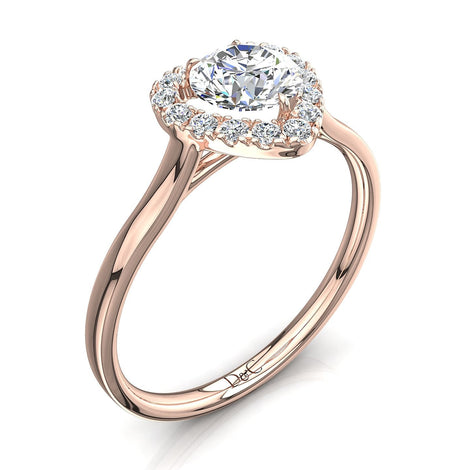 Bague de fiançailles diamant coeur 0.80 carat or rose Capri