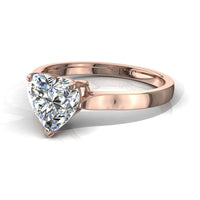 Anello di fidanzamento Capucine in oro rosa 0.90 carati con diamante cuore