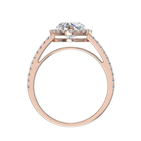 Anello di fidanzamento con diamante cuore in oro rosa 1.10 carati Genova