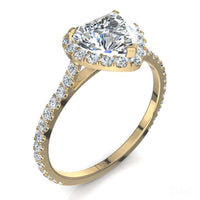 Anello di fidanzamento con diamante a cuore in oro giallo 1.20 carati Camogli
