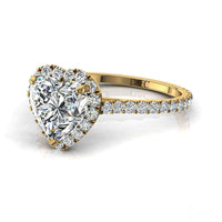 Anello di fidanzamento con diamante a cuore in oro giallo 1.40 carati Camogli